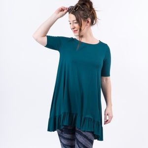 Teal Agnes Dora ruffle Tunic medium